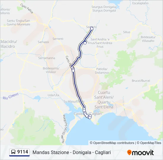 9114 Bus Line Map