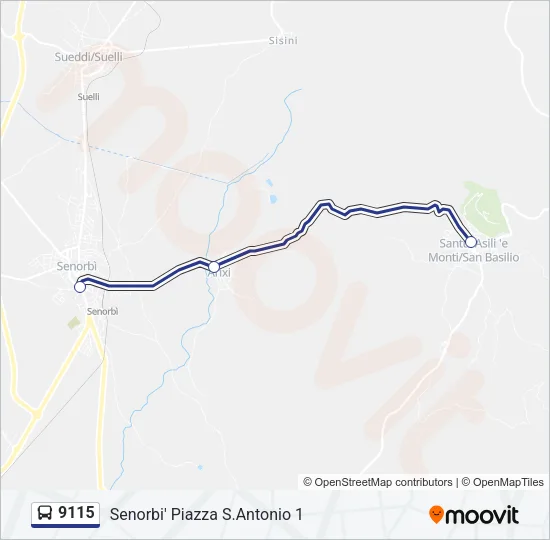 9115 Bus Line Map