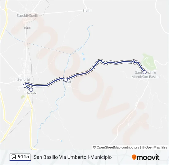 9115 Bus Line Map