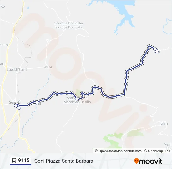 9115 Bus Line Map