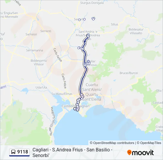 9118 Bus Line Map