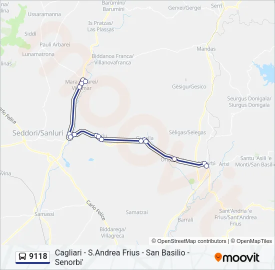 9118 Bus Line Map