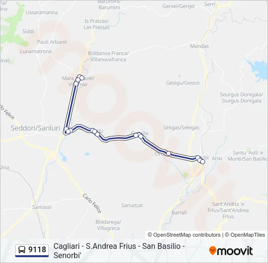 9118 Bus Line Map