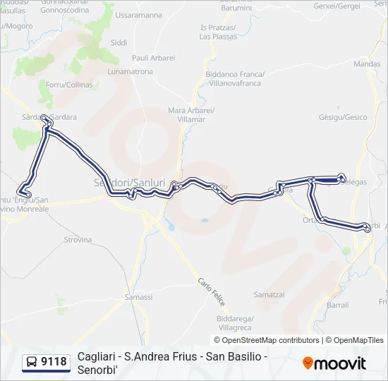 9118 Bus Line Map