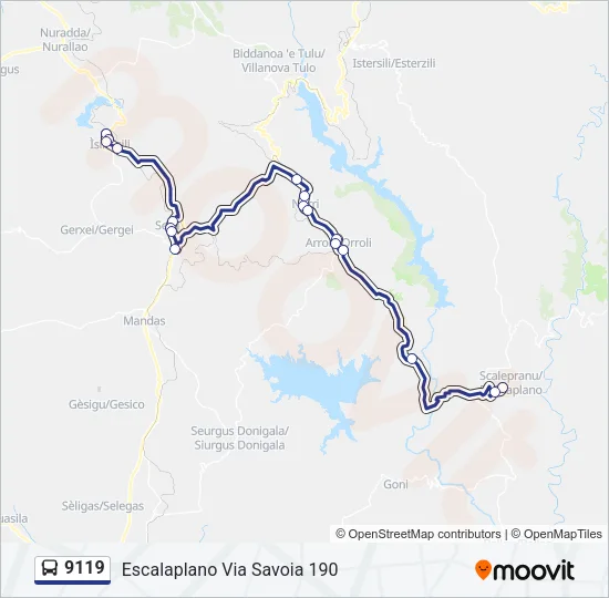 9119 Bus Line Map