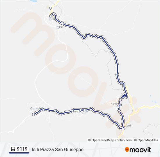 Percorso linea bus 9119