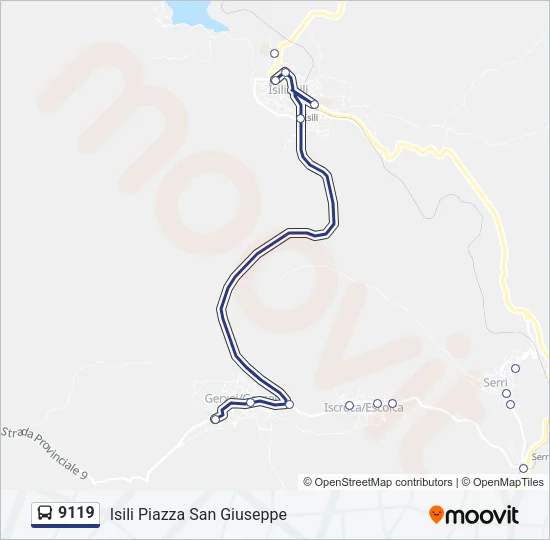 9119 Bus Line Map