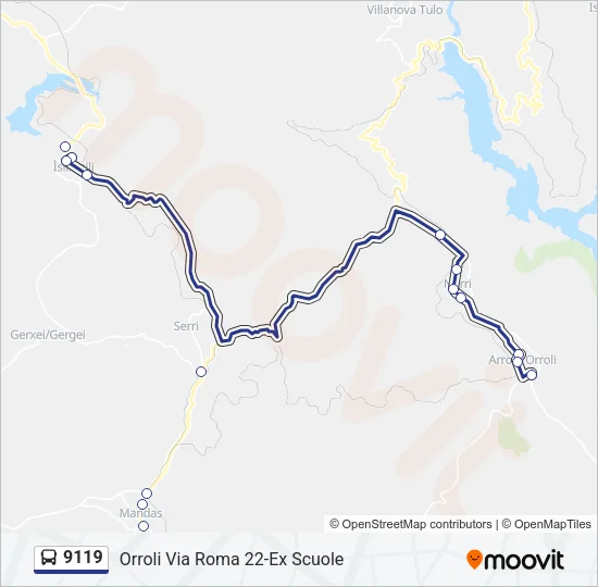 9119 Bus Line Map