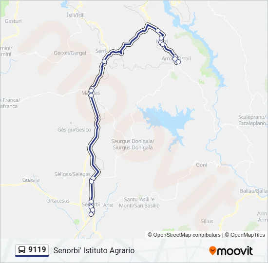 9119 Bus Line Map