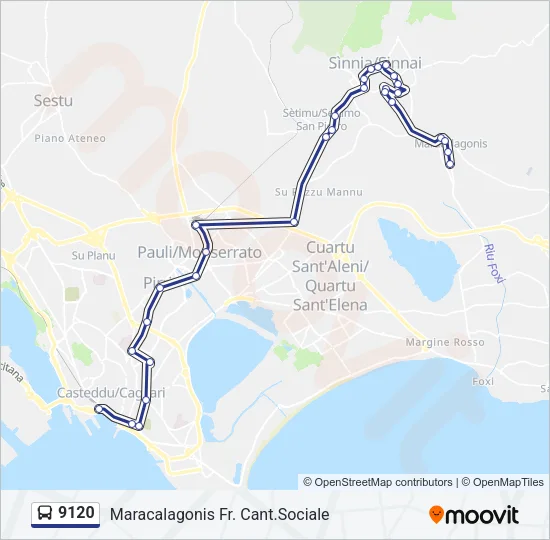 9120 Bus Line Map