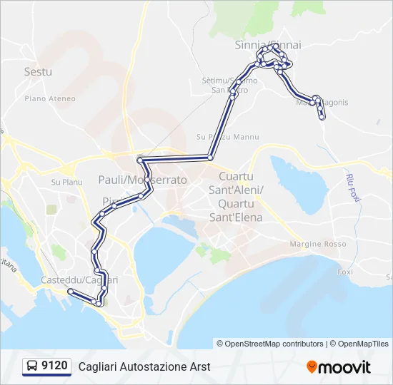 9120 Bus Line Map
