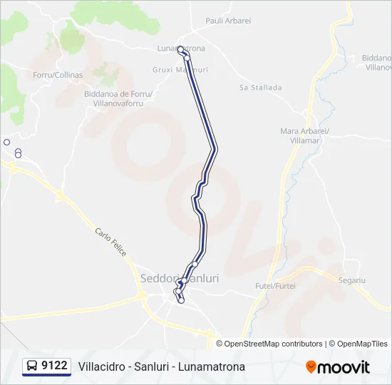 9122 Bus Line Map