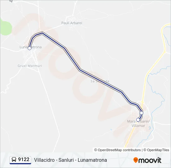 9122 Bus Line Map