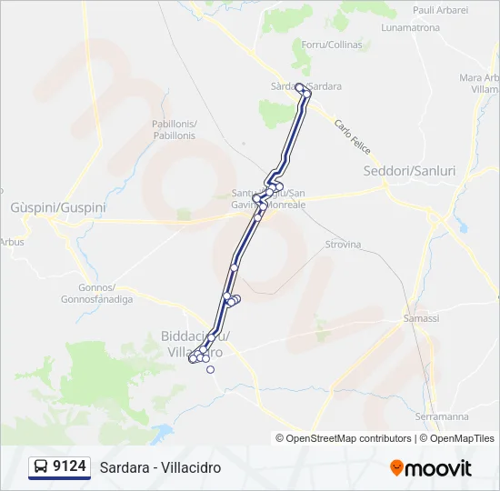 9124 Bus Line Map
