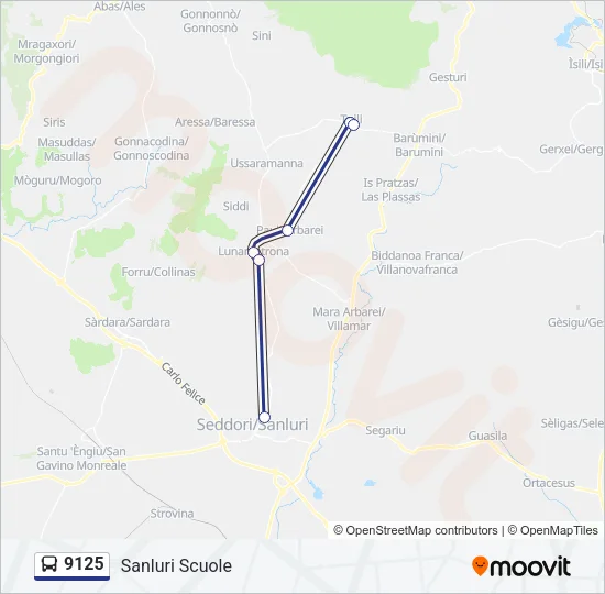 9125 Bus Line Map