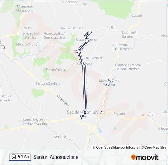 9125 Bus Line Map