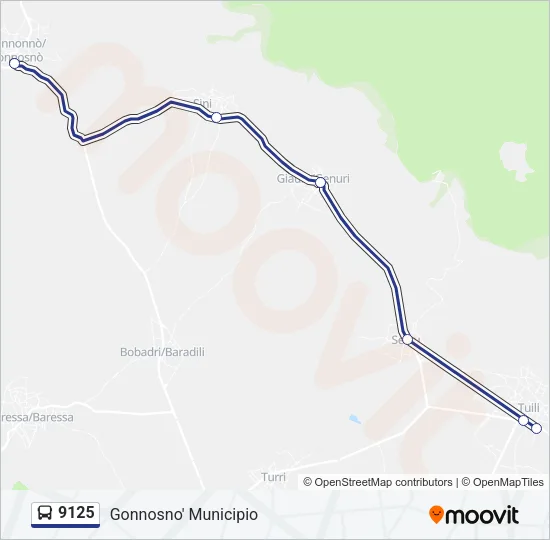 9125 Bus Line Map