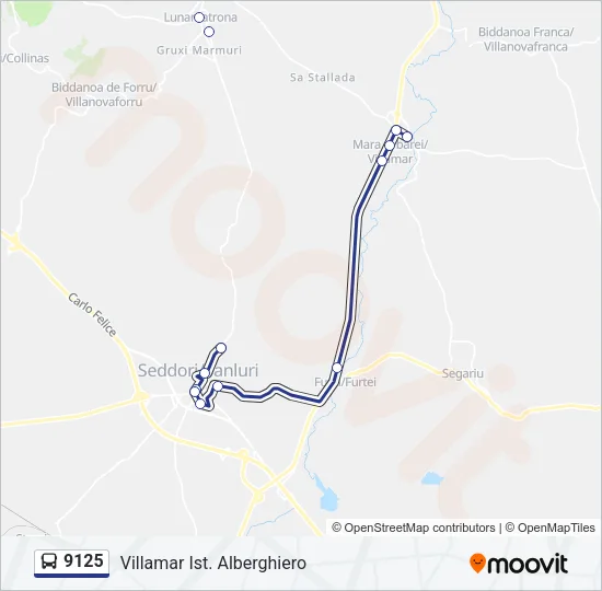 9125 Bus Line Map
