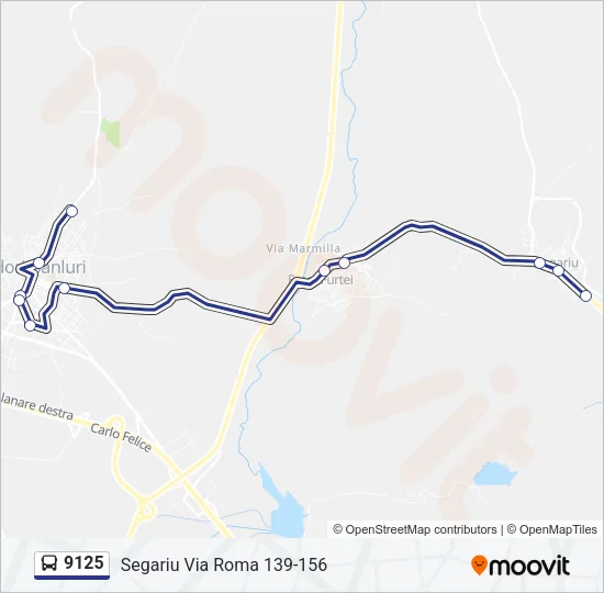 9125 Bus Line Map