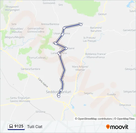 9125 Bus Line Map