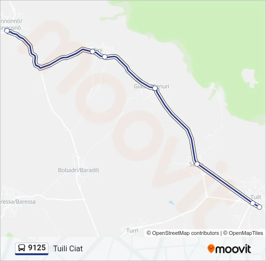 9125 Bus Line Map