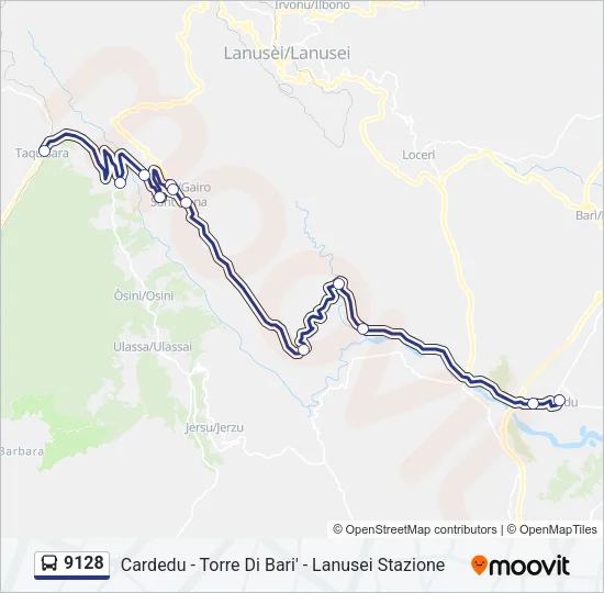 9128 Bus Line Map