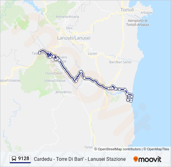 9128 bus Line Map