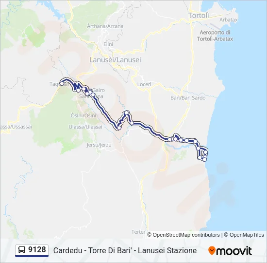 9128 Bus Line Map