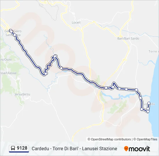 9128 Bus Line Map