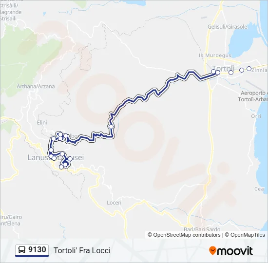 9130 Bus Line Map