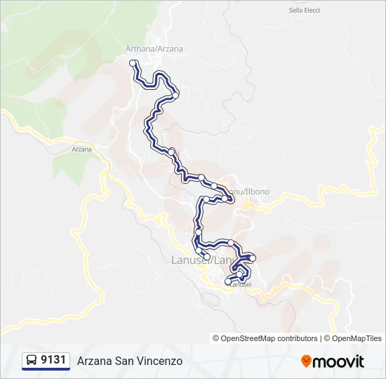 9131 Bus Line Map