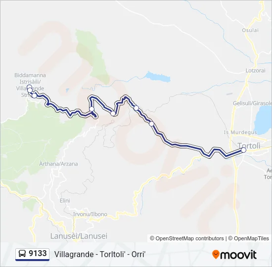 9133 Bus Line Map