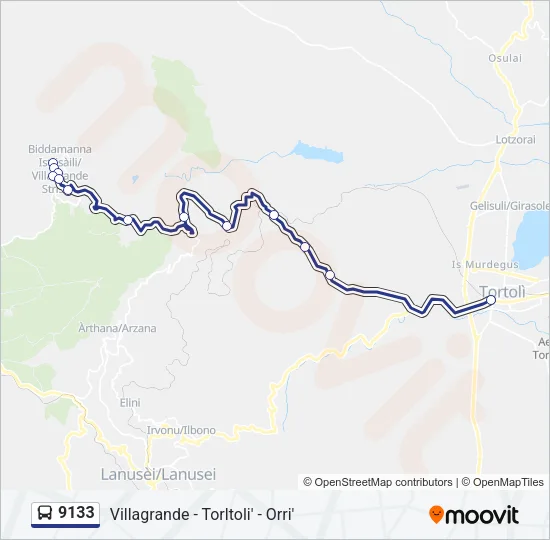 9133 Bus Line Map