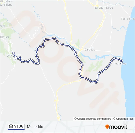 9136 Bus Line Map