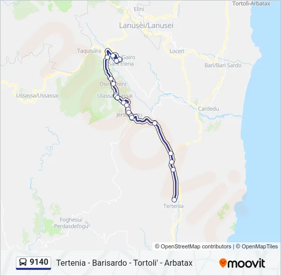 9140 Bus Line Map