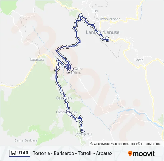9140 Bus Line Map