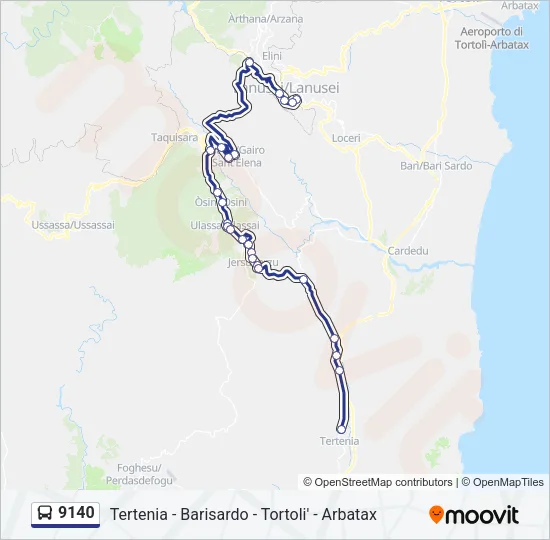 9140 Bus Line Map