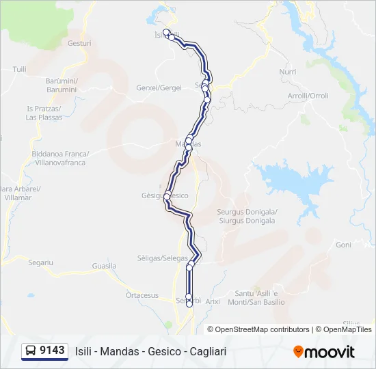 9143 Bus Line Map
