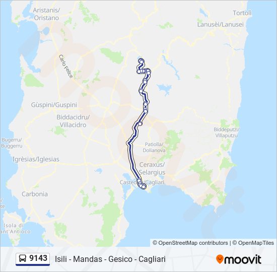 9143 bus Line Map