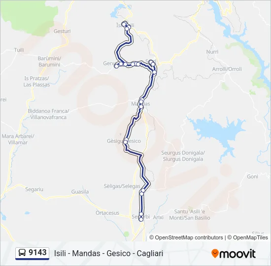 9143 Bus Line Map