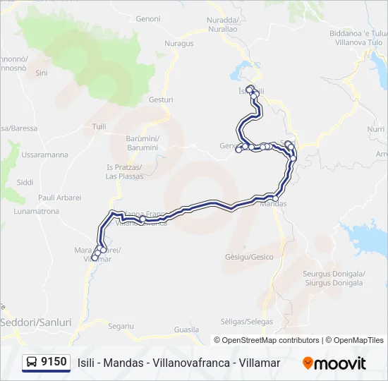 9150 Bus Line Map