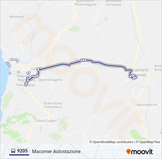 9205 bus Line Map