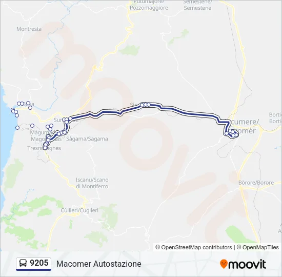 9205 Bus Line Map