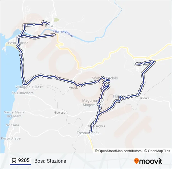 9205 Bus Line Map