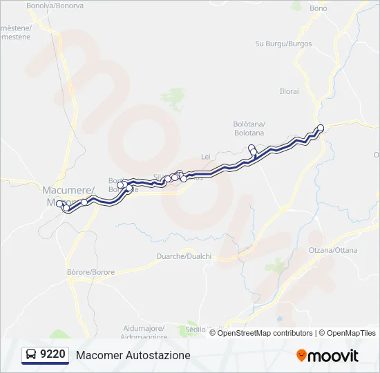 9220 Bus Line Map