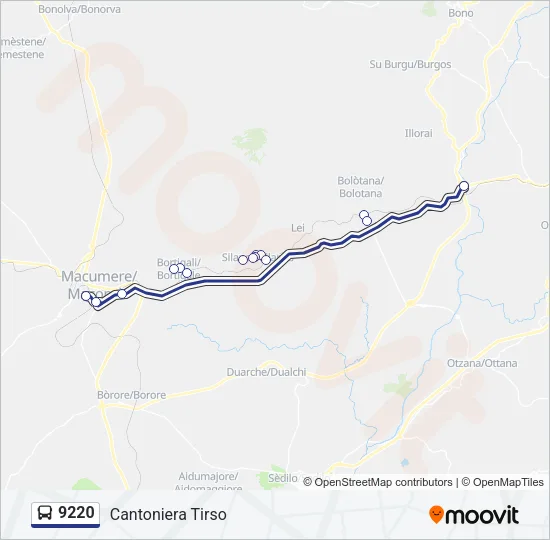 9220 Bus Line Map