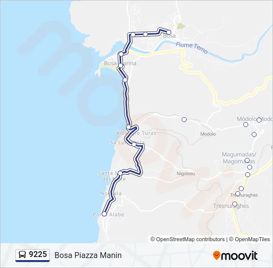 9225 Bus Line Map
