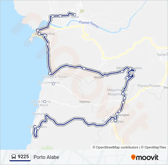 9225 Bus Line Map
