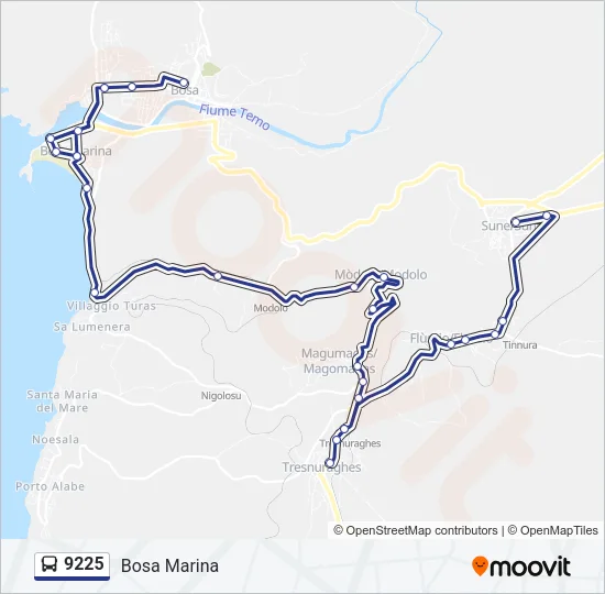 9225 Bus Line Map