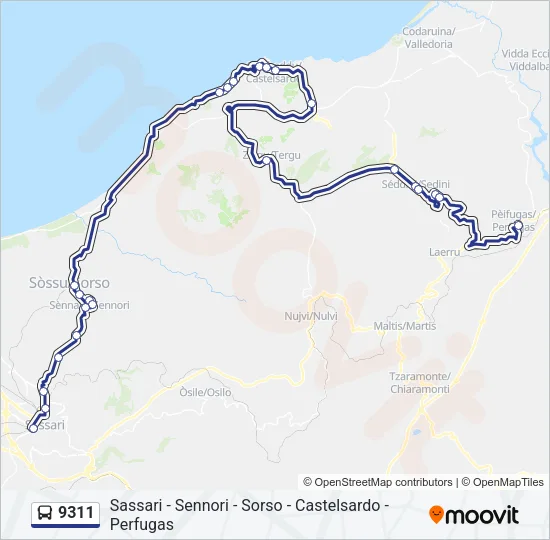 9311 Bus Line Map